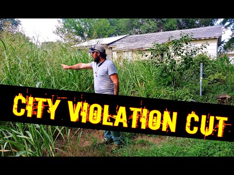 CITY VIOLATION CUT - overgrown lawn before and after -Abatement property - Satisfying Lawn care