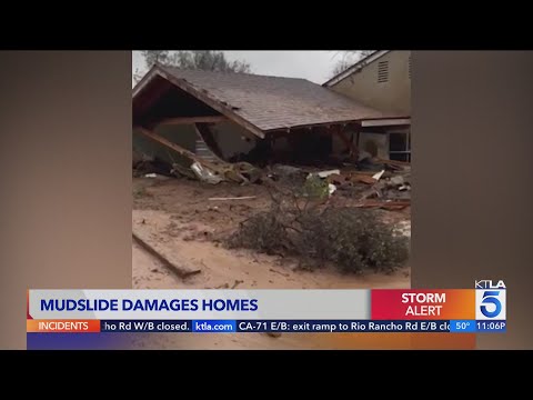 Mudslide damages homes in La Canada Flintridge