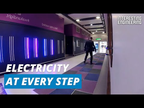 Floor tiles convert footsteps into electricity