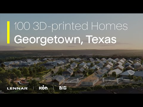 100 Home 3D-printed Community By ICON + Lennar + Co-designed by BIG