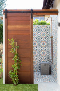 Spanish Outdoor Shower with Tile
