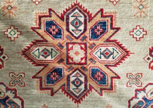 Pakastani Kazak Handmade Rug Closeup View