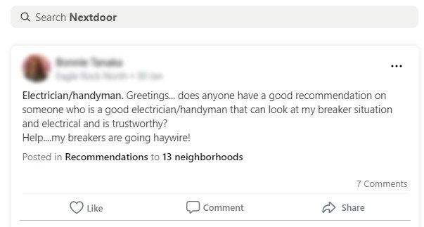 Nextdoor Handyman Referral