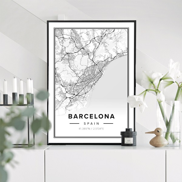 Mapiful Barcelona Spain Map Poster