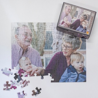 Portrait Puzzles Personalized Puzzle of Grandparents with Two Grandchildren
