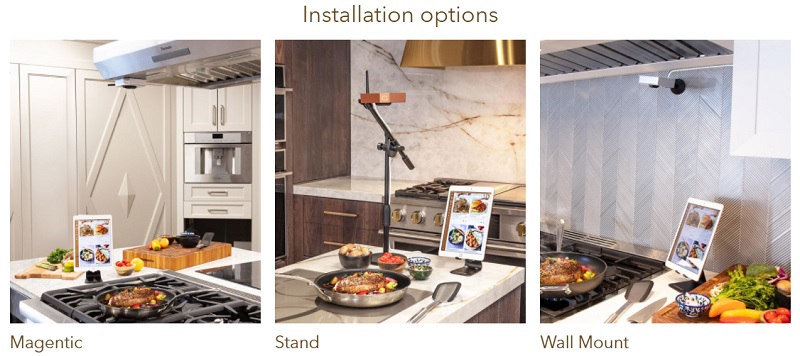 Cooksy Installation Options: Magnetic, Counter Stand, or Wall Mount