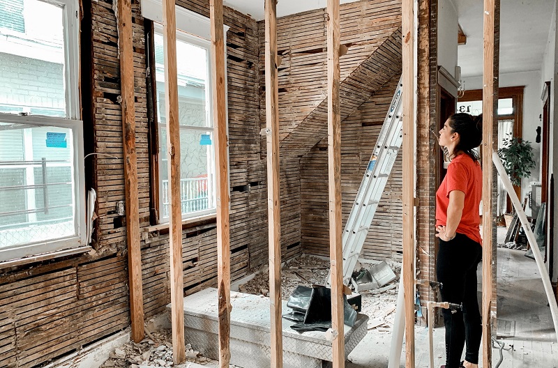 Homeowner Looking at Interior Home Renovation Project