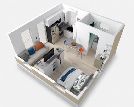 Boxabl Casita ADU Tiny House 3D Computer Rendered Overview