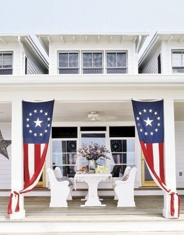 One Thousand Oaks Pinterest Farmhouse with Patriotic Porch with Draped Flags
