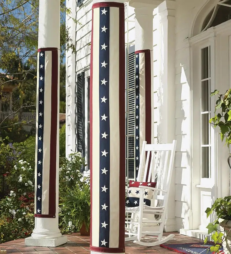 Plow & Hearth Vintage Americana Pillar Bunting Front Porch