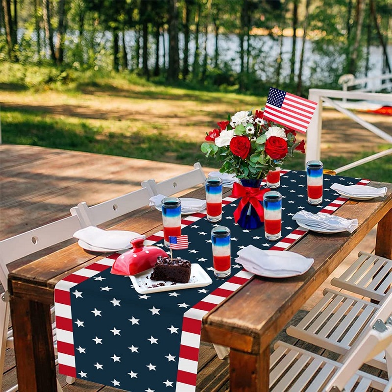 SUN-Shine Independence Day Table Runner Picnic Table Setting