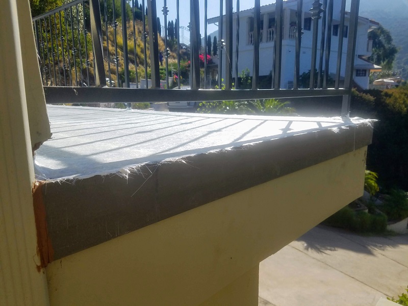 Balcony Deck Waterproofing Project Fiberglass Resin