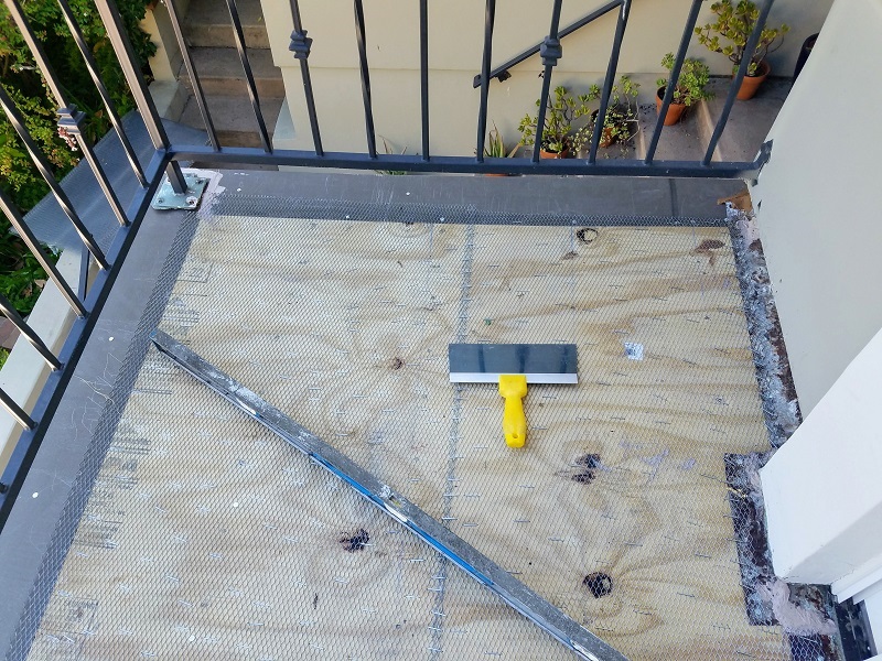 Balcony Deck Waterproofing Project Galvanized Metal Lath