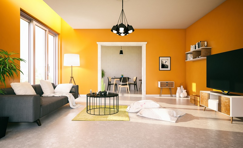 Living Room with Energizing Brights Color Scheme