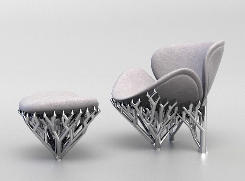 Emerging Objects Meshmixed Modern 3D Printed Support Material Lounge Chair