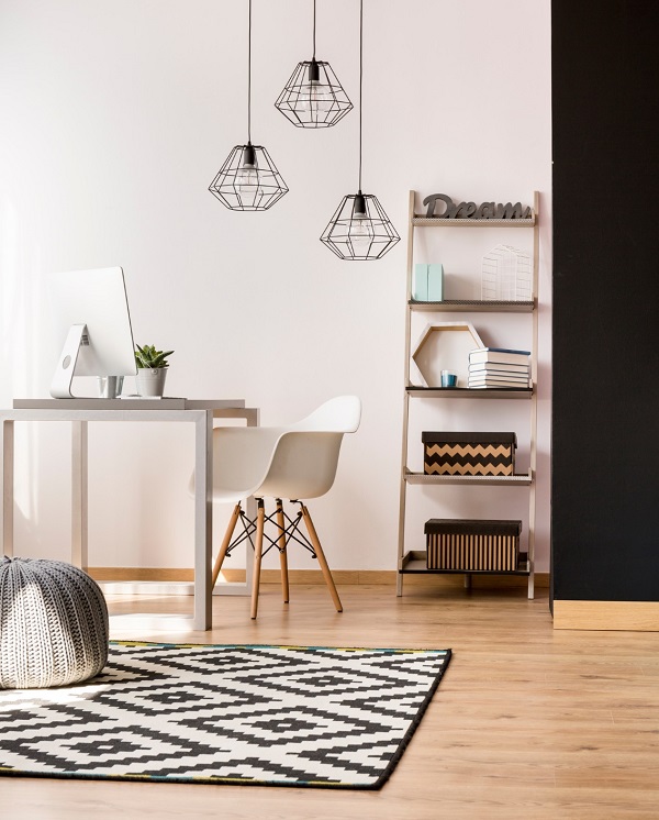 Warm Hanging Pendant Lights in Home Office