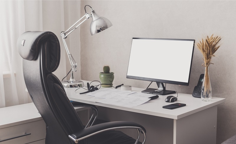 Home Office Desk with Ergonomic Chair