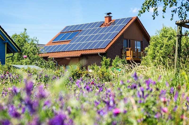 Country House with Solar Panels