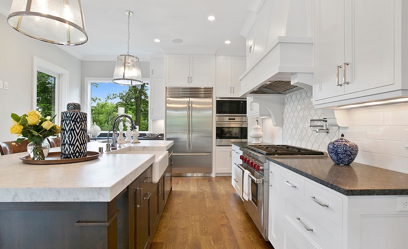 White Luxury Kitchen with High-End Appliances - Home Warranty Exclusions