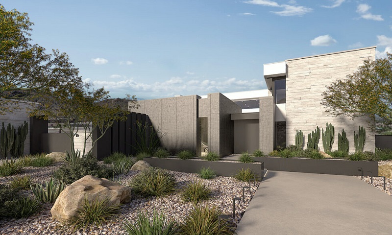 19 Rockstream Dr, Henderson, Nevada, The New American Home 2023, LUXUS Design Build, studio g ARCHITECTURE front view rendering