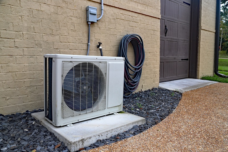 Outdoor component of a ductless mini split system