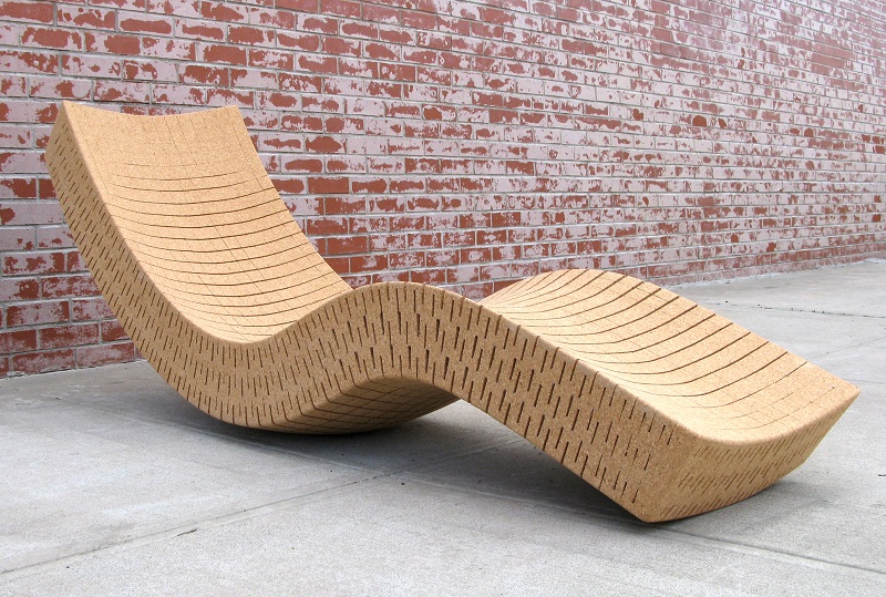 Cortiça chaise longue made by Daniel Michalik with 100% recycled cork