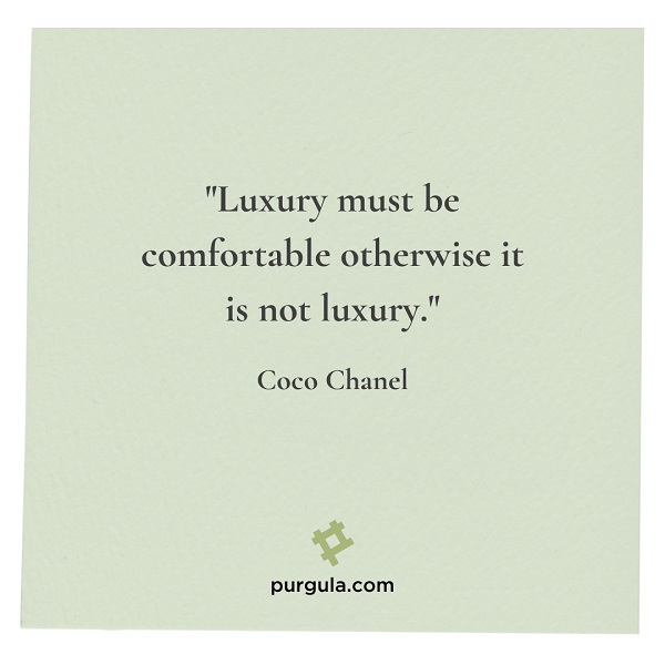Coco Chanel design quote about luxury and comfort