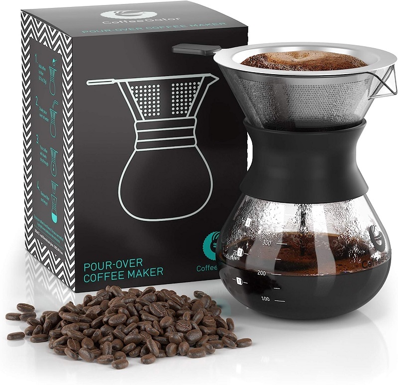 Coffee Gator Pour Over Coffee Maker with Reusable Filter