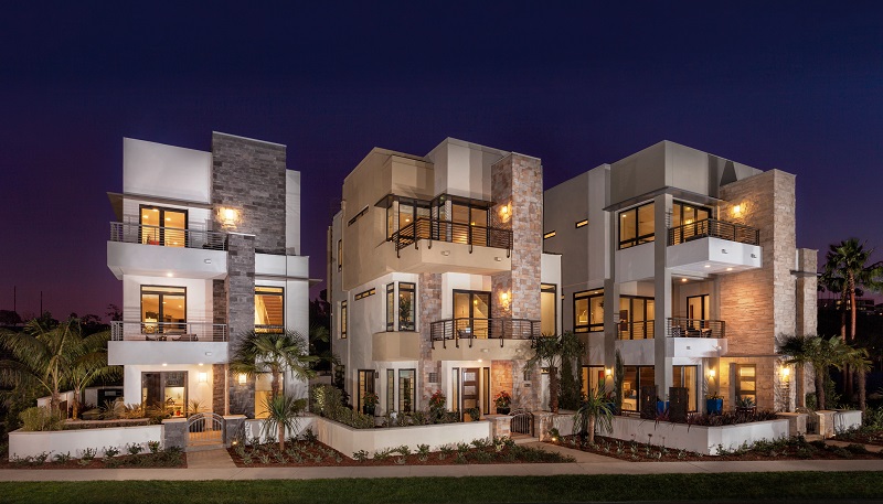 front view of homes Asher at Playa Vista