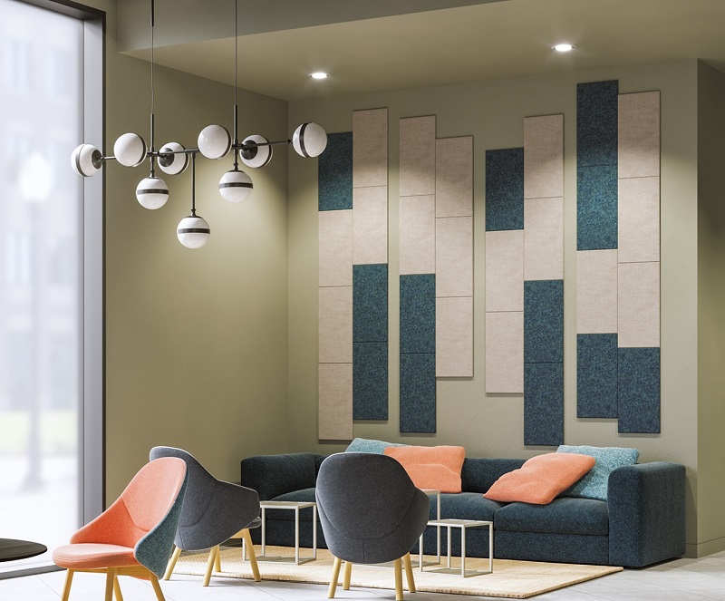 Qwel designer acoustic wall tiles rectangle shape