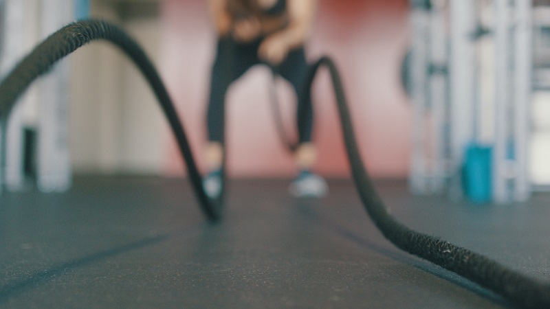Unsplash Crossfit Ropes workout in luxury fitness center