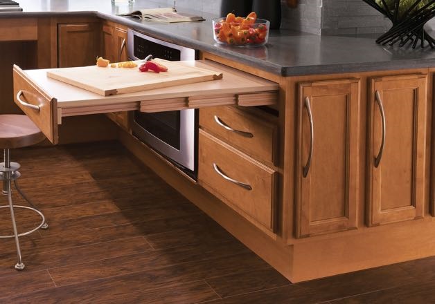 KraftMaid 34 inch ADA-compliant Right Height countertop cabinetry with pullout counter