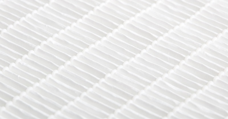 Close-up view of a new HVAC air filter