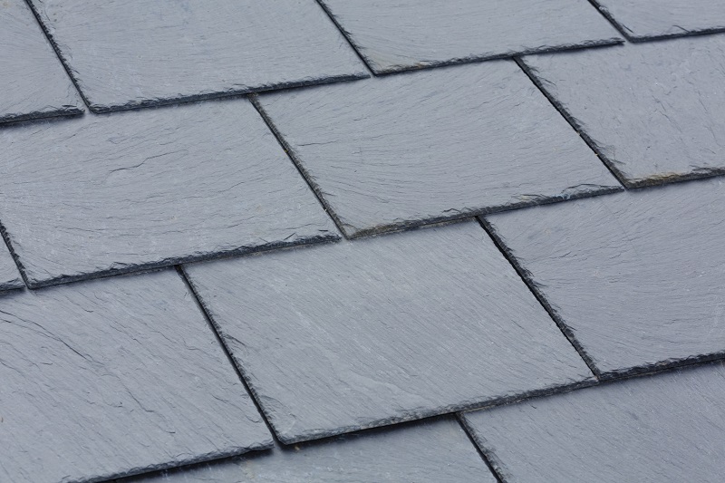 Gray slate roof tiles