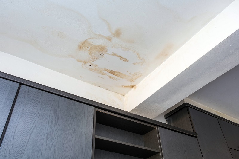 Water stains in kitchen from ceiling leak