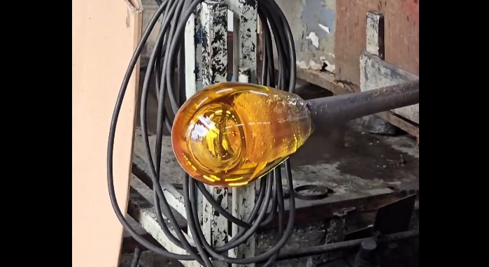 Hand-made crystal being made in the HF Home Jewels artisan workshop in Florence, Italy