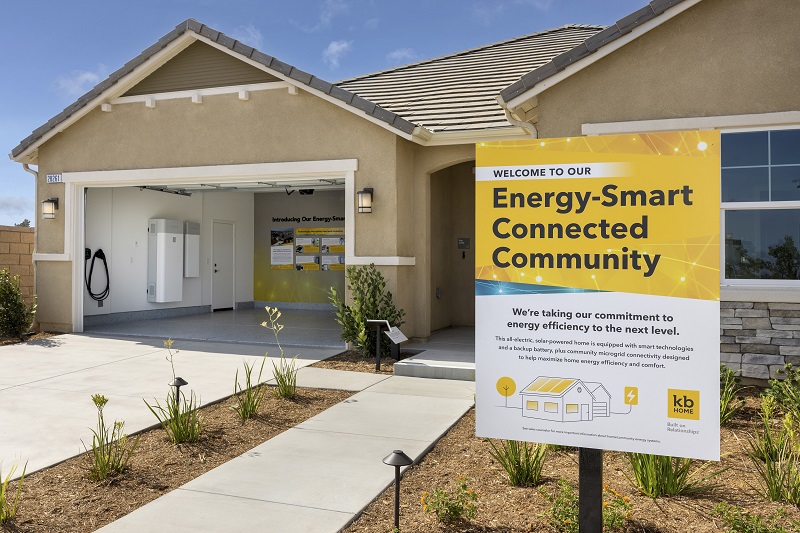 KB Homes model home at Durango at Shadow Mountain, California, new community with microgrid