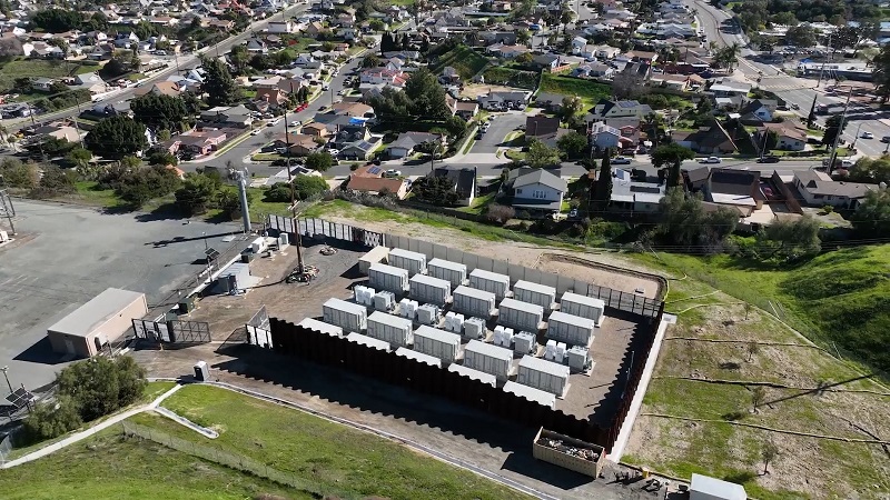 Drone view of SDGE San Diego Gas and Electric Paradise Microgrid launched in February, 2024.