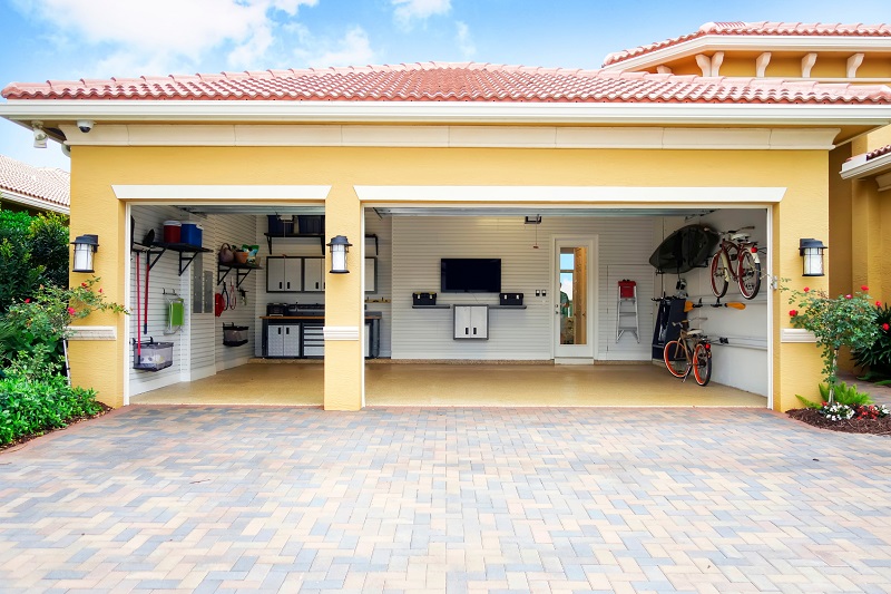 Well-organized garage and well-maintained home