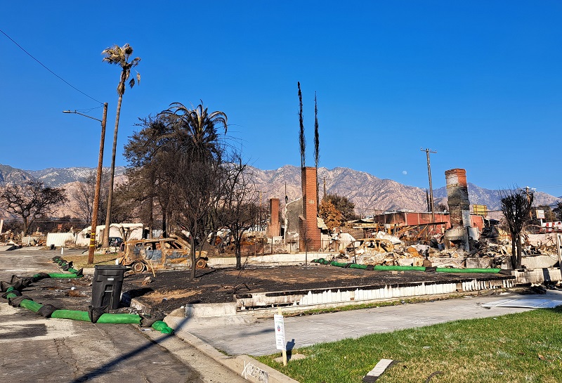 Altadena Eaton Fire aftermath lot post-Phase 1 cleanup