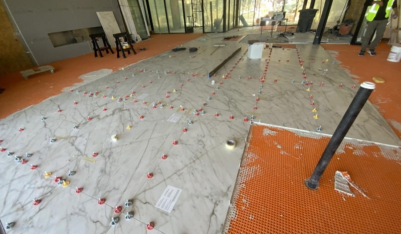 Schluter DITRA flooring system installed in the great room of the 2025 New American Home