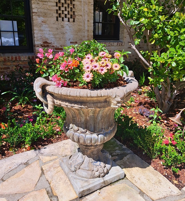 Classic vase in the Terrace of Bauer Estate & Gardens