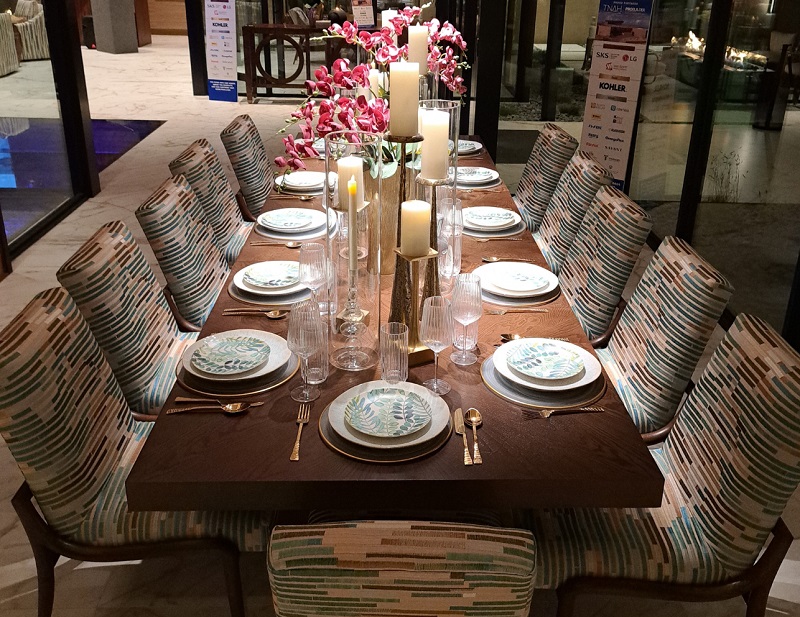 Elegant dining room and setting at the New American Home 2025