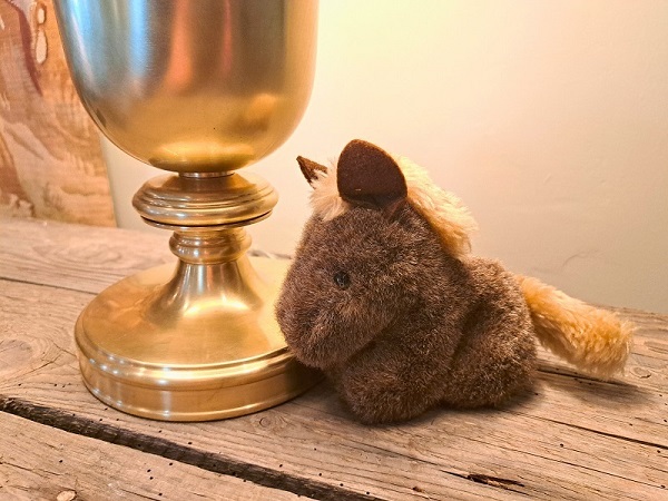 Small stuffed horse found during the remodeling of PSH 2025