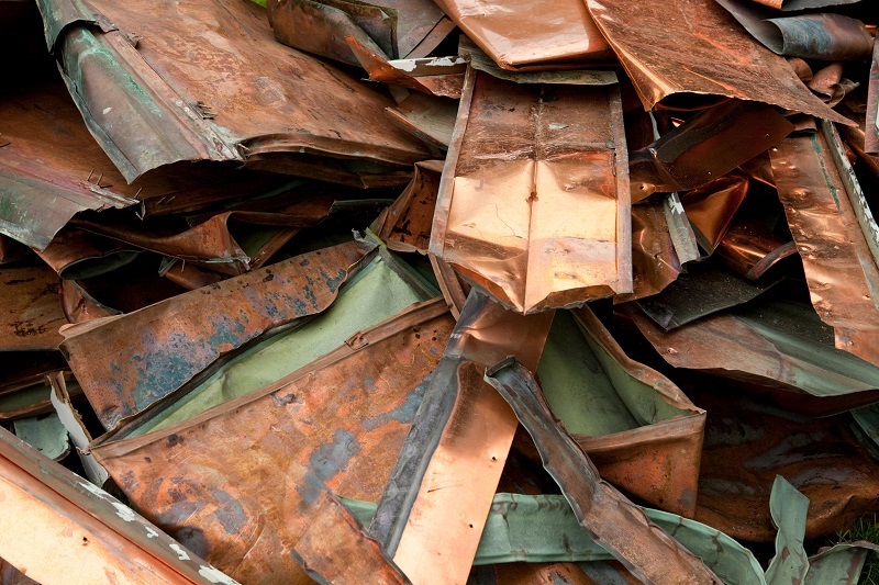 Recyclable scrap pieces of copper