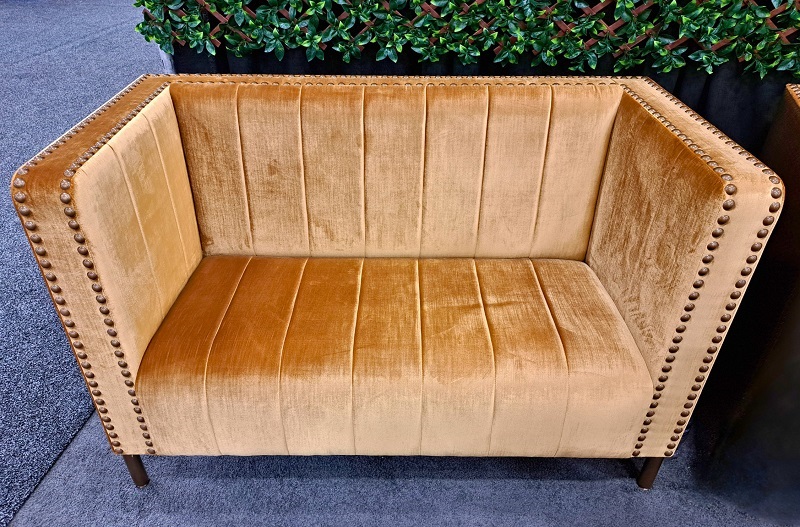 Luxurious banquette by Randy's Made exhibited at HD Expo 2025