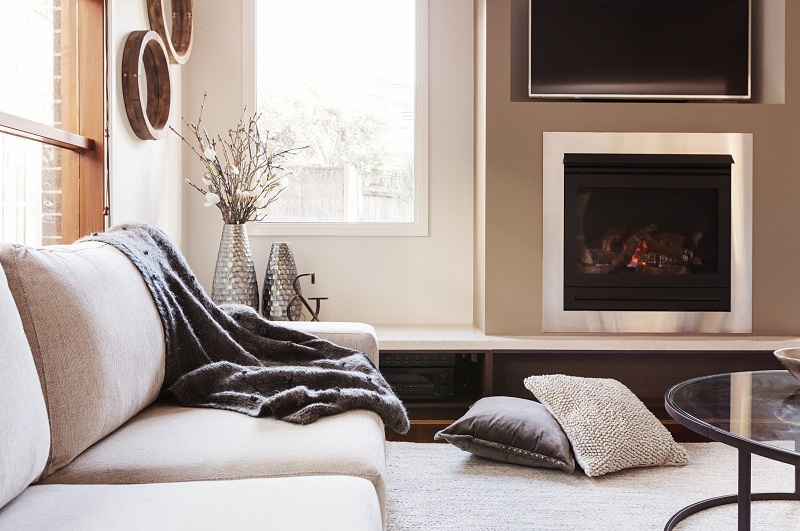 Warm living room setting during a cold winter day
