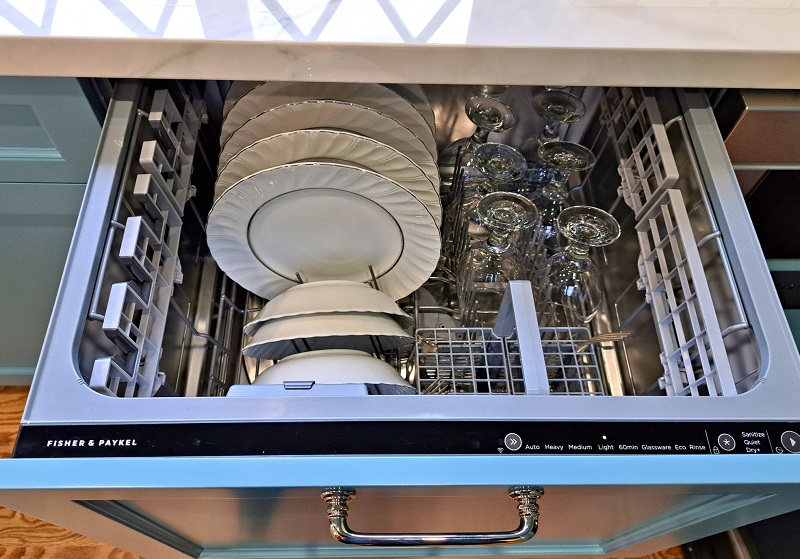 Fisher & Paykel's integrated DishDrawer dishwasher in the kitchen of the 2024 Pasadena Showcase House