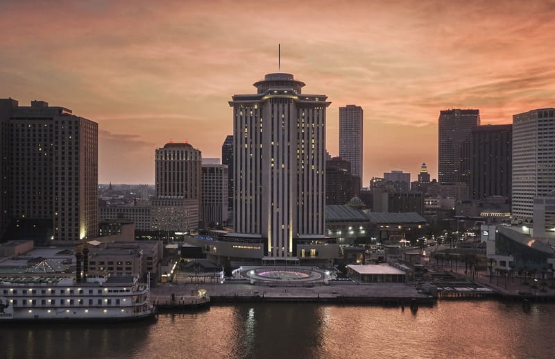 Four Seasons Hotel and Private Residences, New Orleans, overlooking the Mississippi River