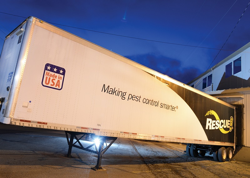 RESCUE! shipping container proudly displaying the Made in  USA label